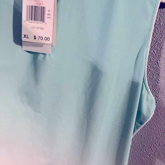 Adidas Women's Aeroready Gradient Sleeveless Acid Mint Polo - Picture 3 of 5